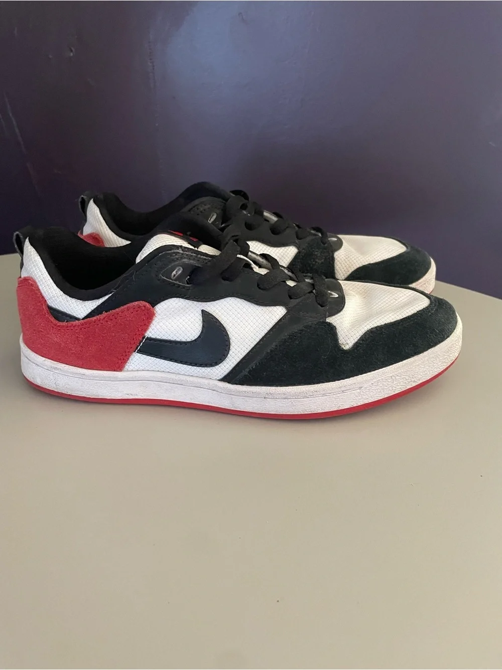 Nike women’s ' Low-Top Sneakers in Black, White & Red